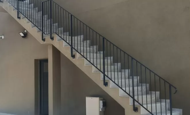 Thermolaquage sur rampe d'escalier en Corse, Borgo, STM