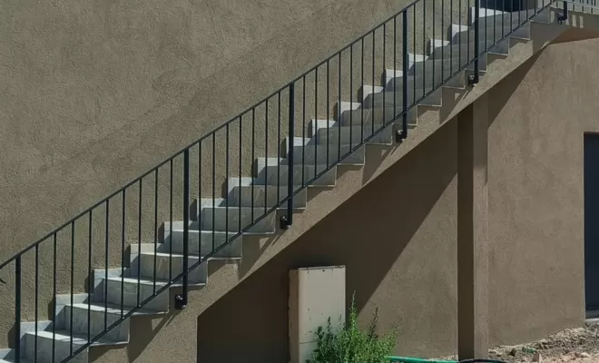 Thermolaquage sur rampe d'escalier en Corse, Borgo, STM